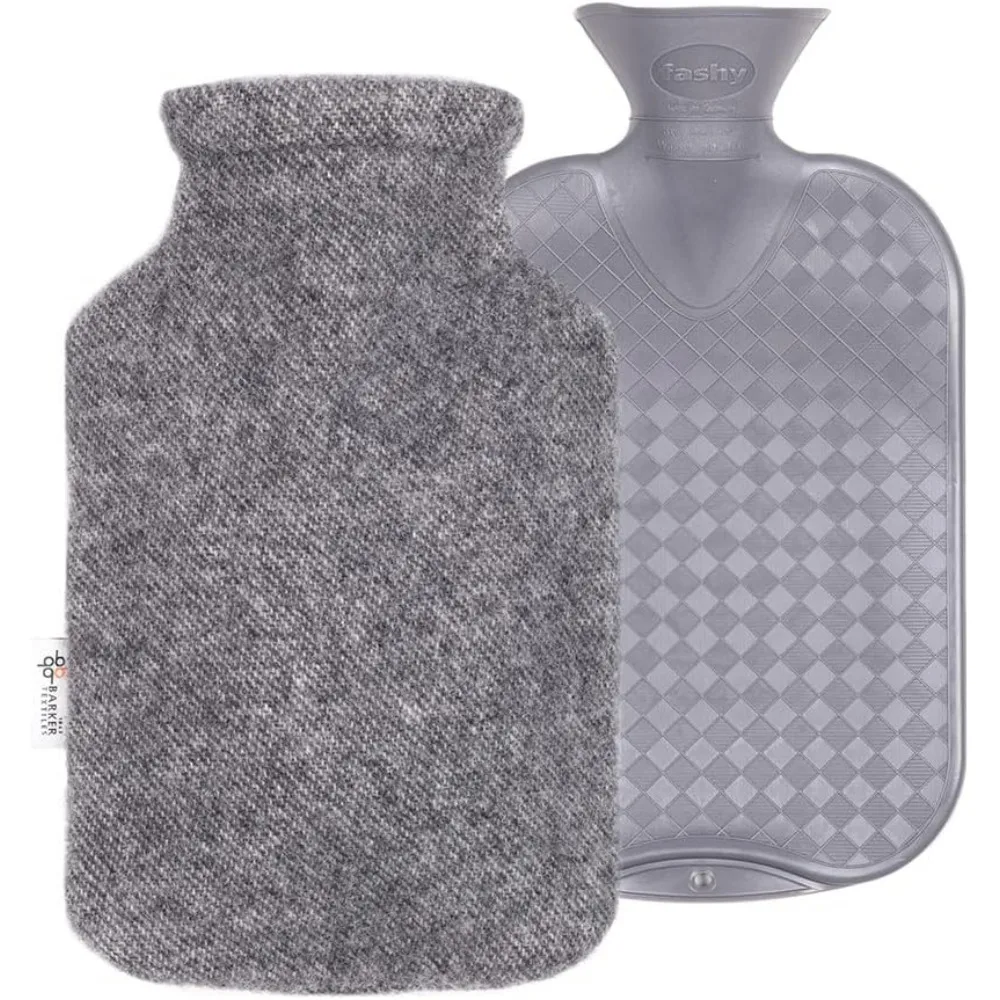 

Модная бутылка для горячей воды с текстилем Barker, чехол из 100% шерсти (черный), сумка для горячей воды с крышкой