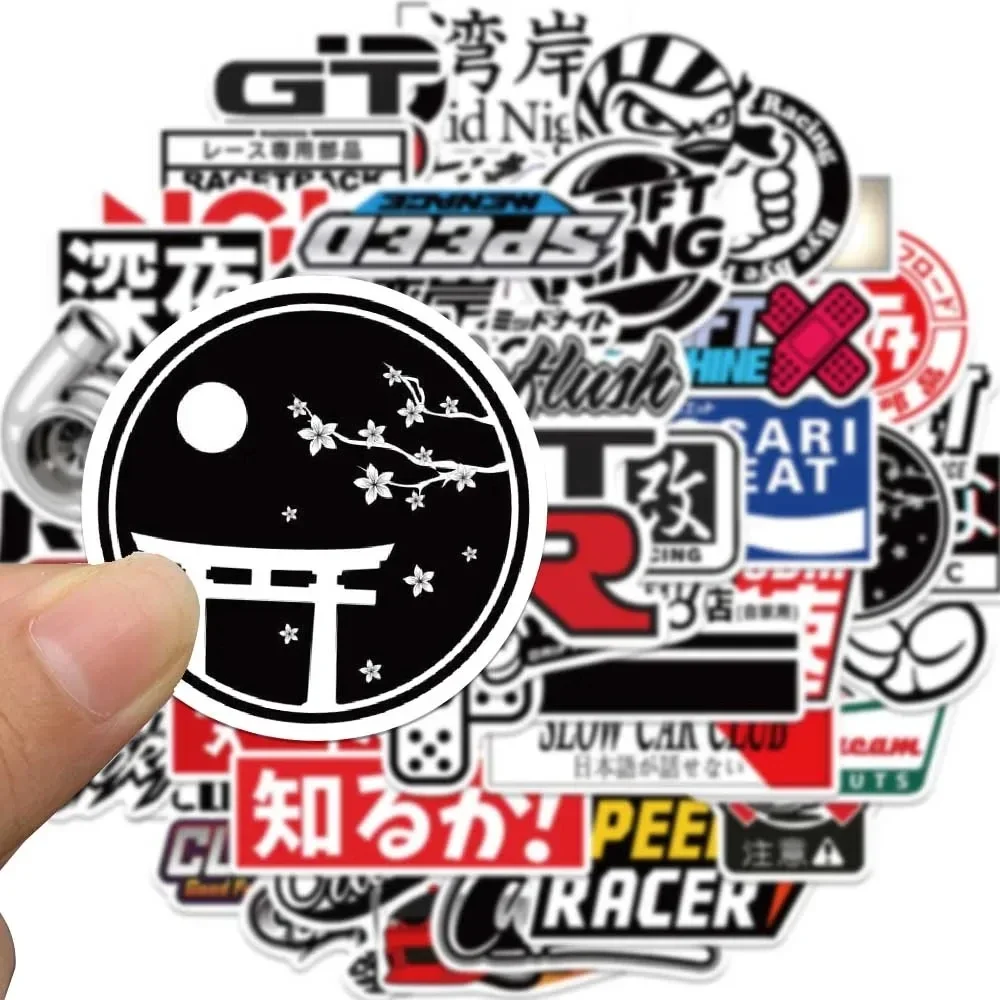 50Pcs Funny Cartoon Japanese Street Fashion JDM Stickers DIY Stickers Scrapbooking Phone Luggage Skateboard Waterproof Decals