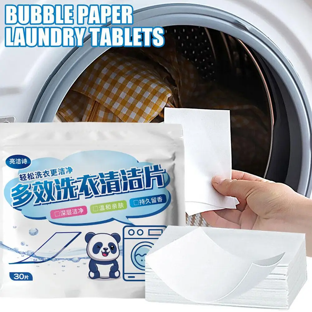 Ultra Concentrated Laundry Bubble Sheets Long Lasting Cleaning PCS/Bag Multi Action Accessories Washing Fragrance 30 Y1S1