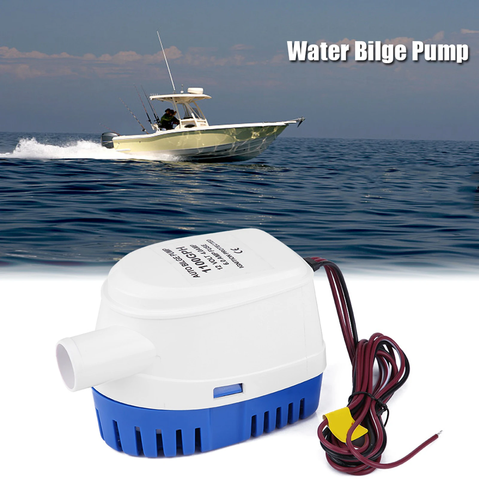 Auto Bilge  Bilge Pump 1100GPH Boat 12V Marine Automatic Submersible Bilge  Fully Auto  Switch Internal