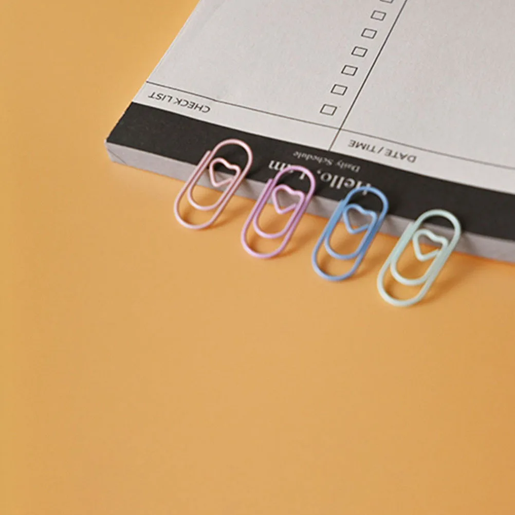 200Pcs Heart Design Paper Clips Multi-Use Metal Craft Clips for Office Stationery DIY Projects Book Reading Decoration Organizer
