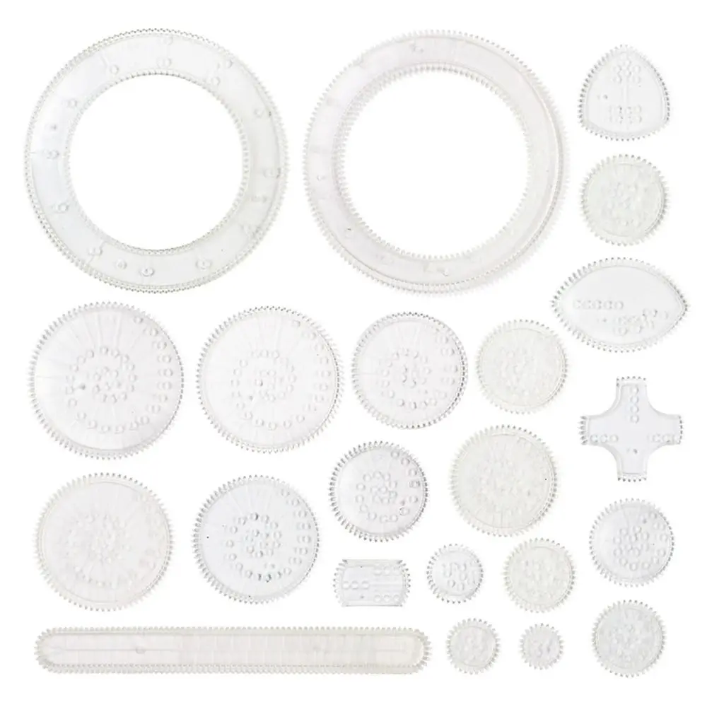 

5/12/22PCS Interlocking Gears Wheels Spirograph Plastic Special Shaped Geometric Ruler Drawing Toys Set School Office