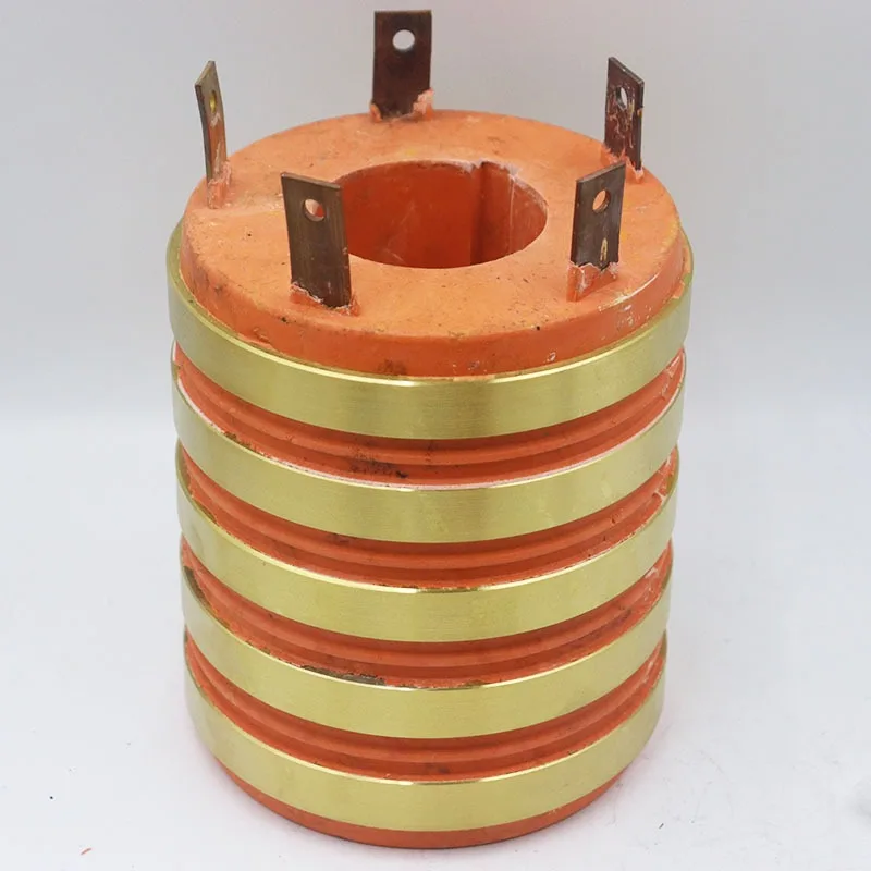 Collector ring, conductive copper ring, 5 circuits, inner diameter 60 65 70 75 80 85 90, outer diameter 140, height 160