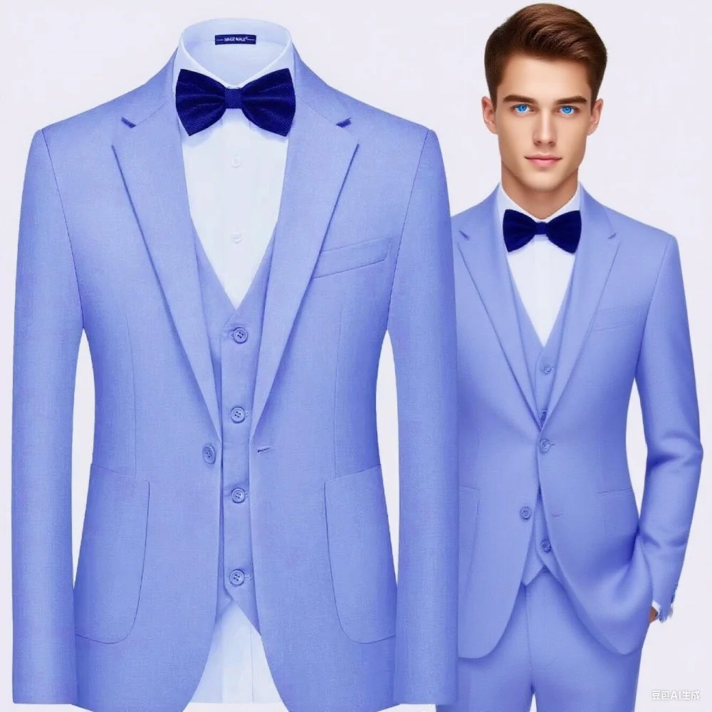 

Emerald Green Men Suit Three-pieces(Jacket+Vest+Pants) Set New Slim Fit Fashion High-quality Male Formal Party Clothing