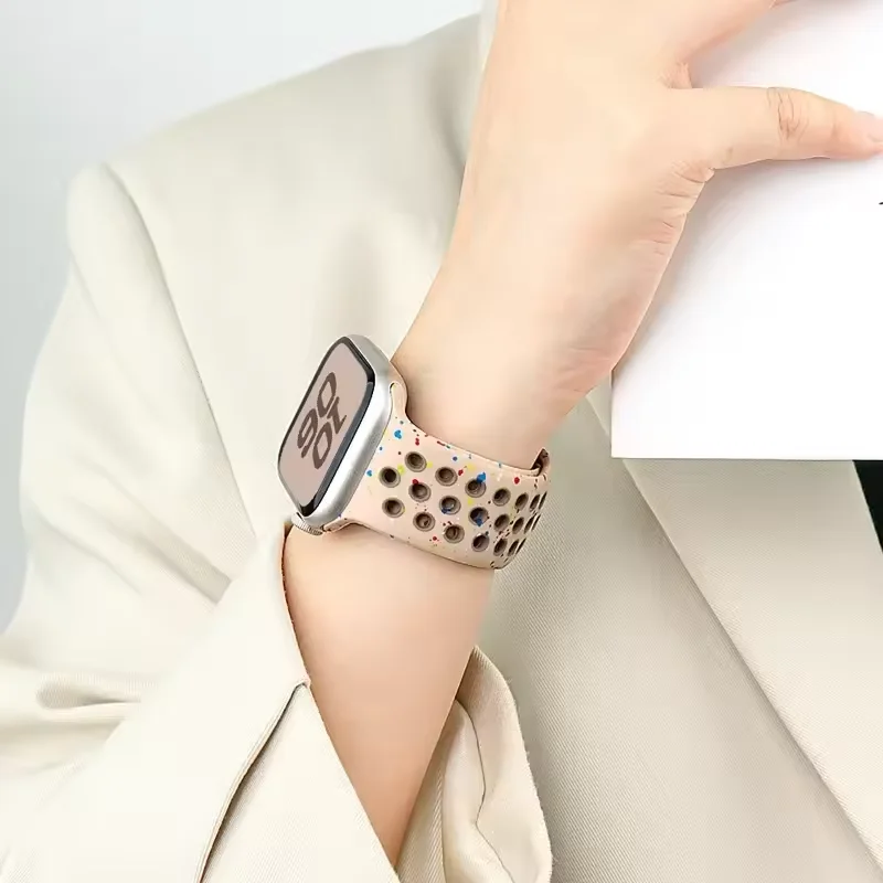 حزام سيليكون لساعة أبل الترا 49 مللي متر 10 42 مللي متر 46 مللي متر 9 8 7 45 مللي متر 41 مللي متر سوار رياضي بديل لملحقات 6 5 4 SE