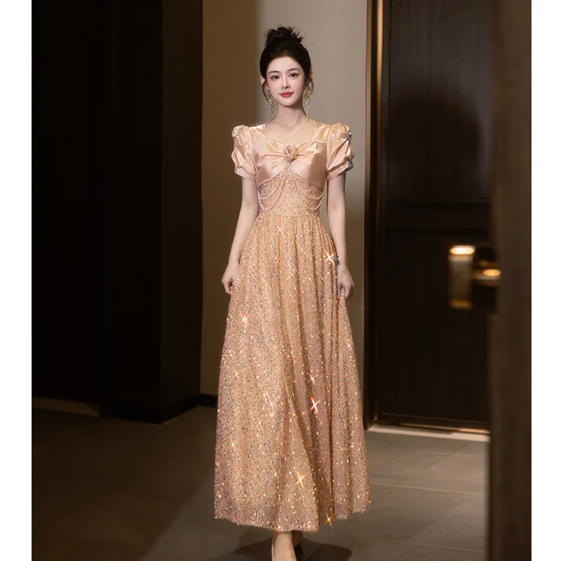 

Вечернее платье, платье, женский банкетный темперамент, новый стиль, ниша, помолвка, французский элитный класс, изысканный художественный экзамен