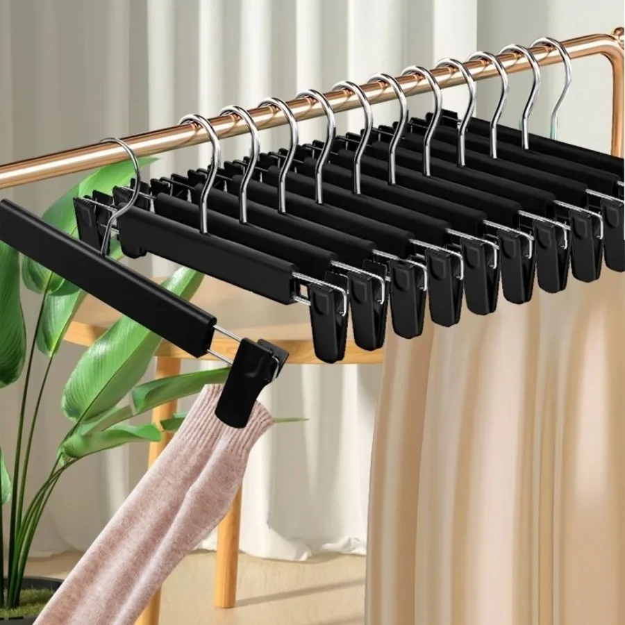 5 Stück Hosenbügel mit starken nahtlosen Clips, verstellbare Klemme, Rack-Rock-Kleiderbügel, rutschfeste Hosenbügel, Jeans-Kleiderbügel