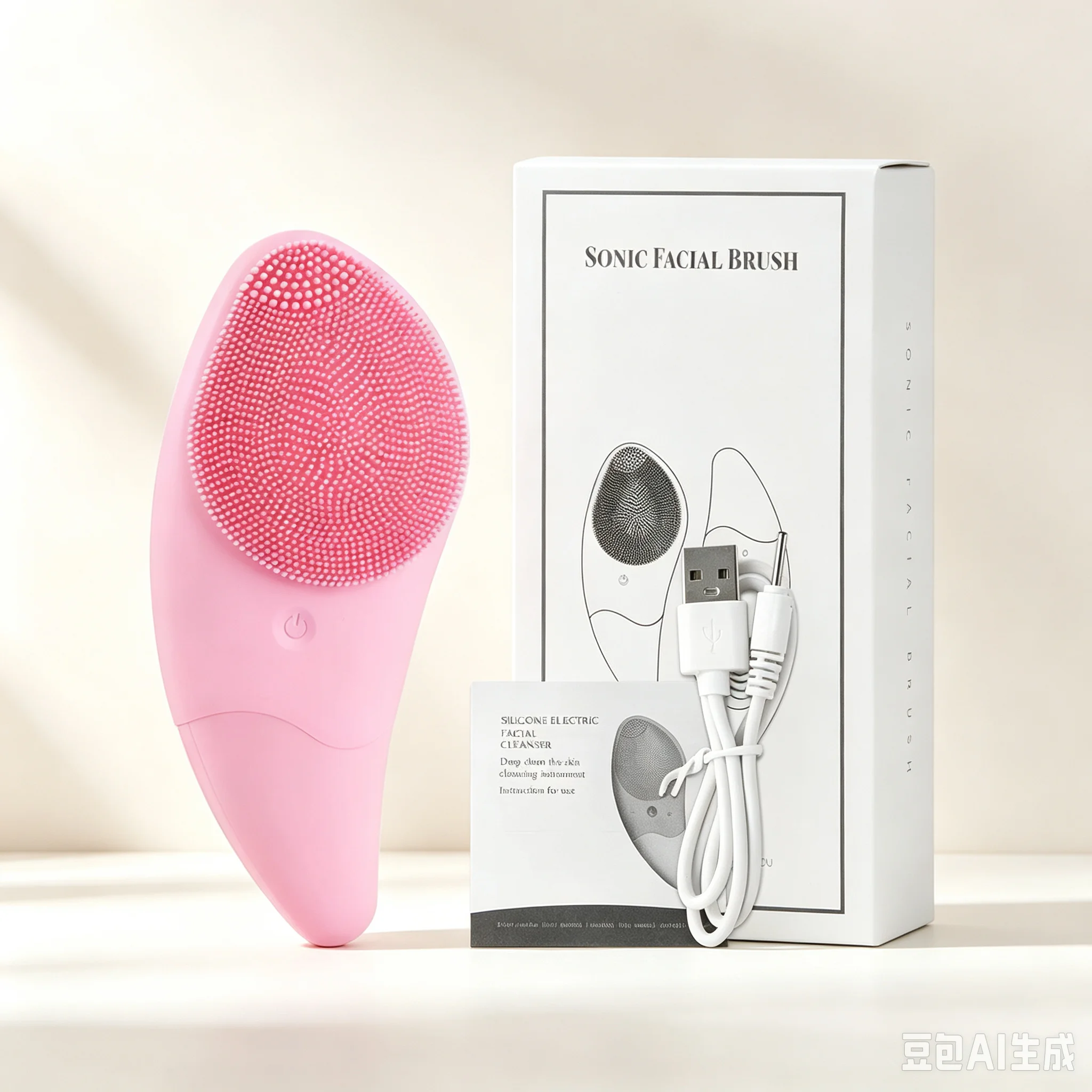 Mini Escova de Limpeza Facial Elétrica Sônica de Silicone, Limpador de Poros Profundos, Massageador de Pele, Dispositivo de Limpeza Facial