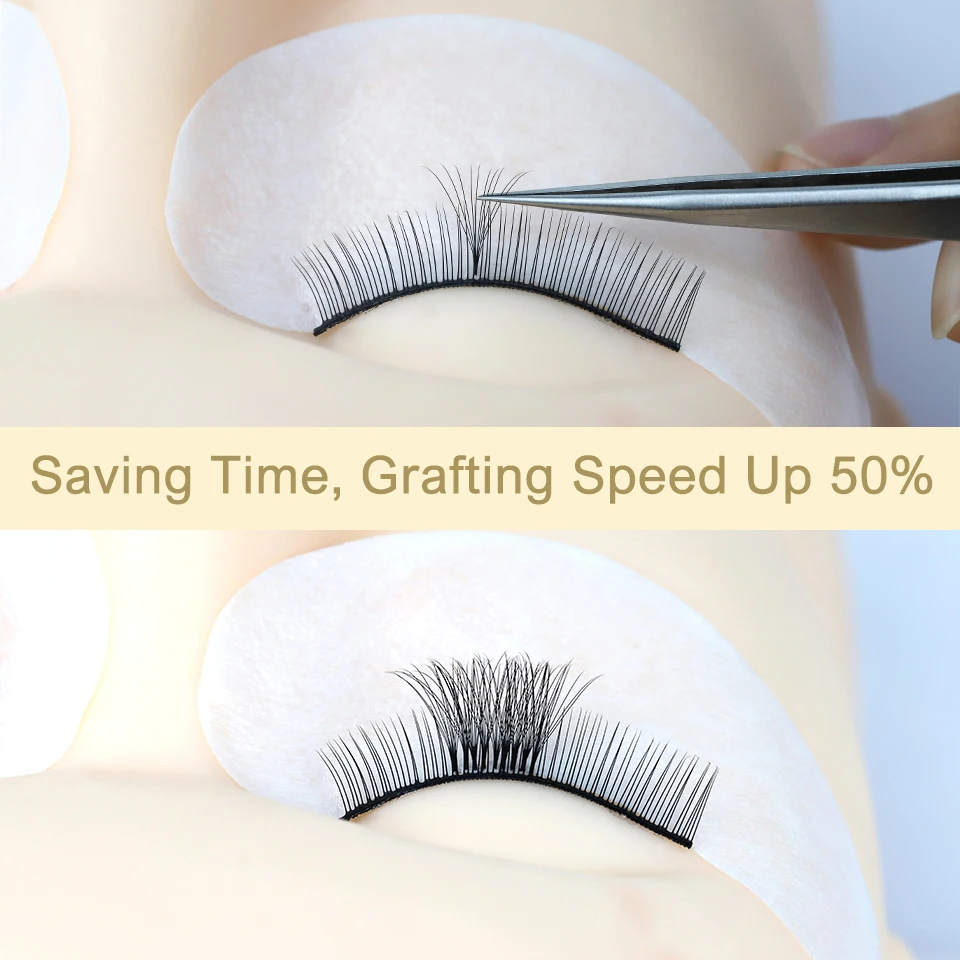 RUJADE Sharp Slim Narrow Base Premade Fans Eyelash Extension 5D 6D 8D 10D 12D 14D Super Fans Pointy Stem Cashmere Cluster Lashes
