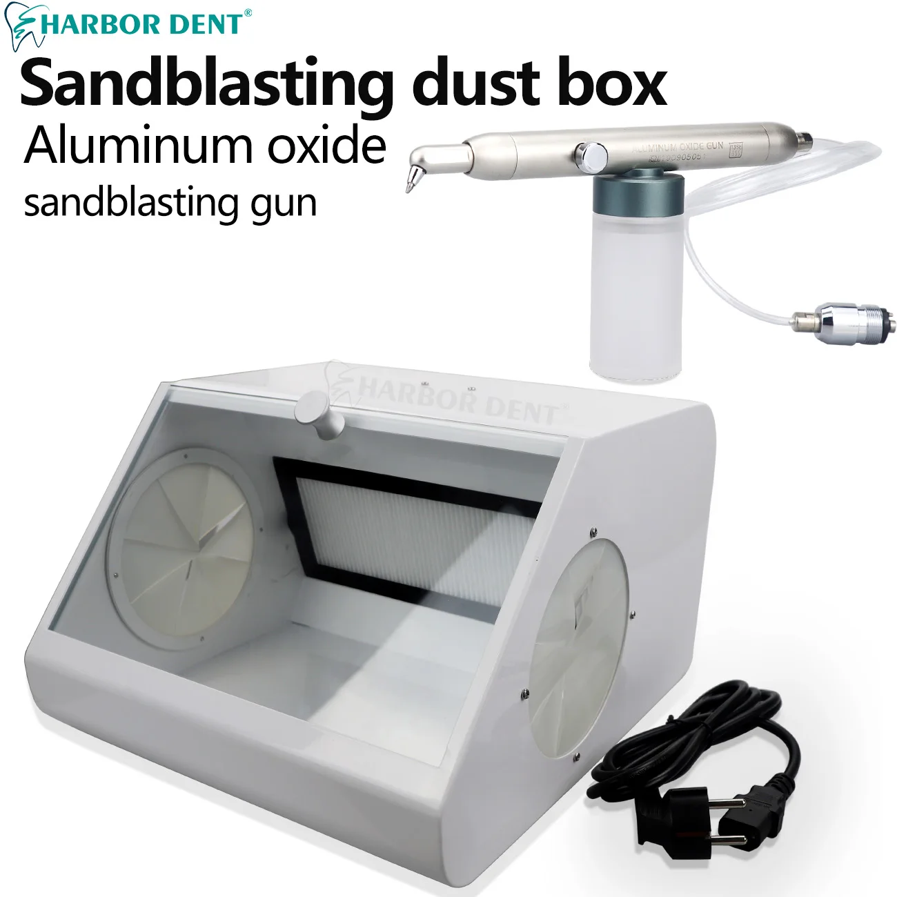 Dental Sandblaster Dust Collector With LED Light / Aluminum Oxide Micro Blaster Interface Microetcher Dentistry Tool