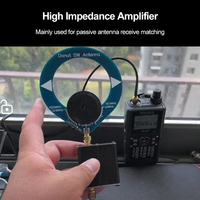 High Impedance Amplifier Doughnut Short Wave Antenna 1Hz-300MHz for HackRF One Built-In 600mah Battery for SDR Walkie Talkie