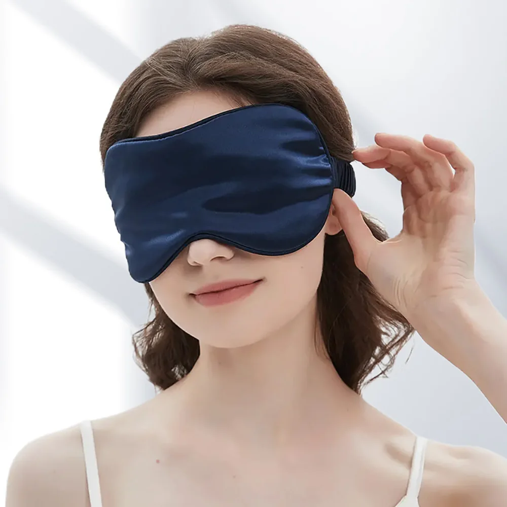 Schlafmaske aus 100 % Maulbeerseide für Männer und Frauen, Augenabdeckung, große Augenbinde für Total Blackout, Größe 20 x 8,5 cm – Detail 10