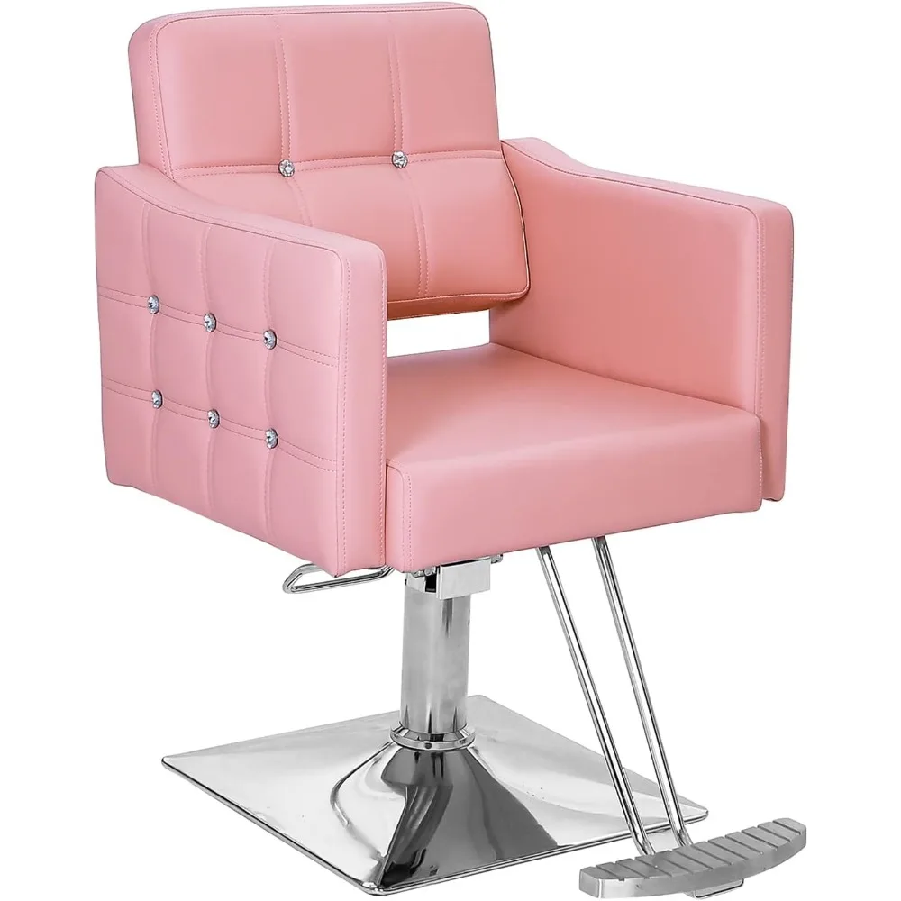 

Hair Salon Chair Hydraulic Barber Chair for Home Barbershop Pink, Braiding Chair for Hair Stylist Heavy Duty, Hairdressing