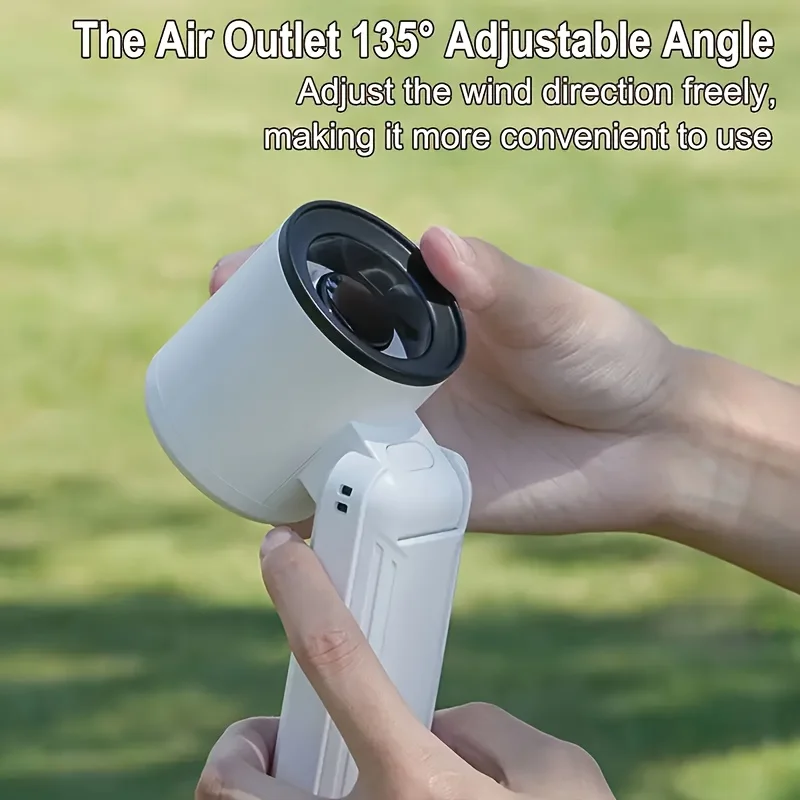 جديد 2026 شاشة ديجيتال كبيرة عالية السرعة توربينات الرياح مروحة يدوية 135 ° قابلة للطي وسهلة التخزين ولا تأخذ مساحة #5