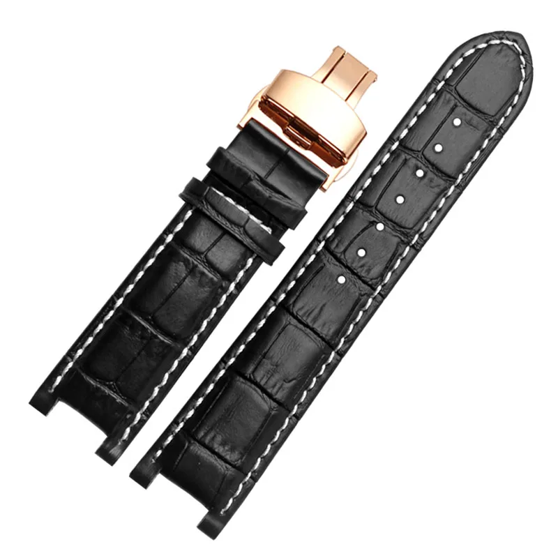 Notched Leather Watch strap 20*11mm 22*13mm For GC Guess Passa Genuine Lleathe Waterproof Watch chain Men Women