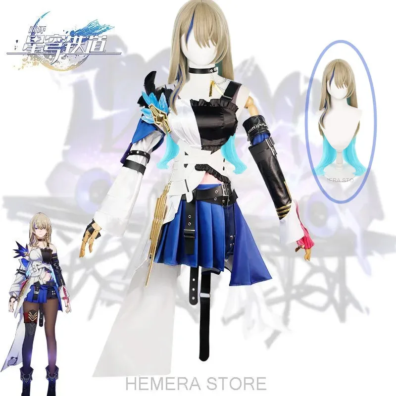 

Honkai Star Rail Serval Landau Cosplay Costume Wig Dress Uniform Halloween Party Women Props Anime Shorts Cosplay