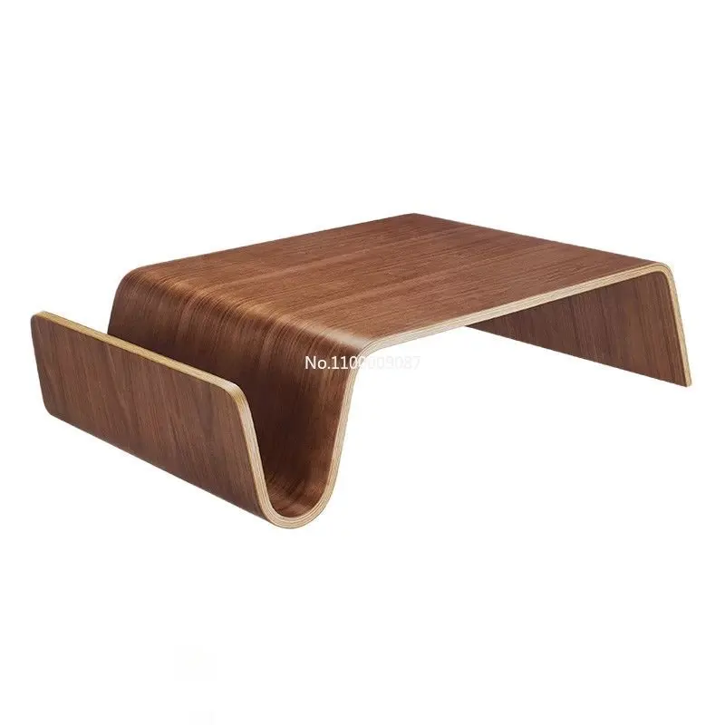 Light luxury designer Nordic apartment modern walnut tea table fashion creative multi-functional solid wood coffee table mesa