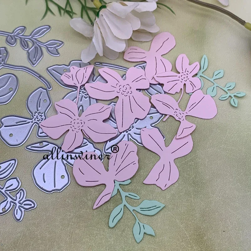 

New Flowers branches leaves DIY Craft Metal Cutting Die Scrapbook Embossed Paper Card Album Craft Template Stencil Dies