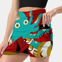 Cyborg Octopus Women Sports Skirt Tennis Golf Dance Fitness Running Yoga Skirts Octopus Cyborg Blue Red Demon Horde Robot Sloth