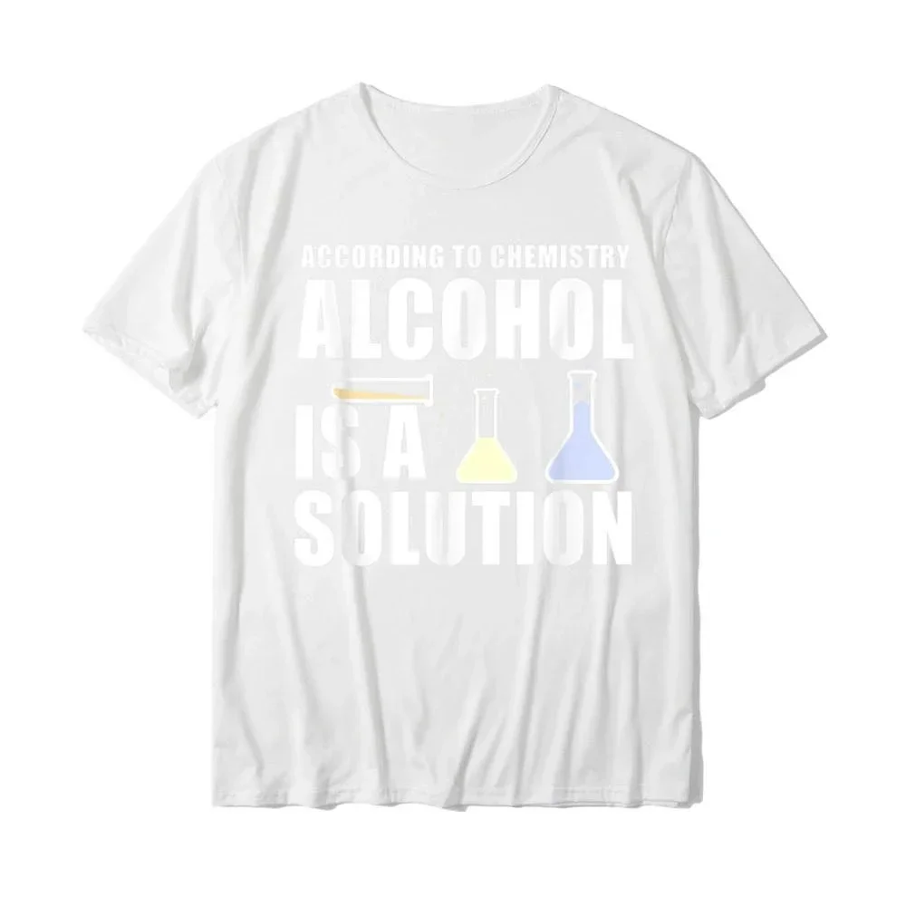 NG Tops Tees For Men Casual T Shirts Print Rife Funny Chemistry Nerd Science Alcohol Solution T-Shirt