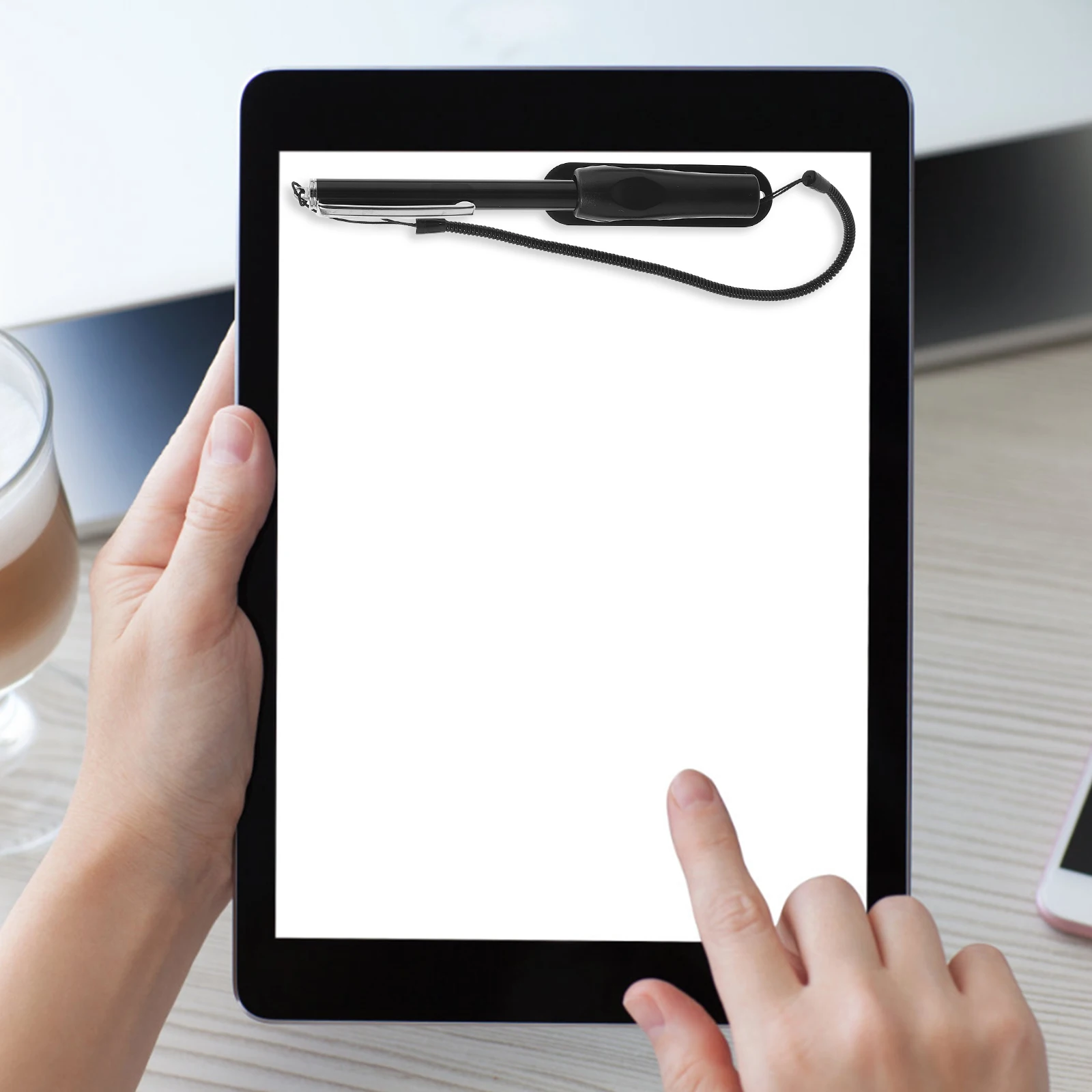 

Touch Screen Stylus Pen Capacitive Blackboard Pens Detachable Tip Fiber Cloth Sensitive Durable Vertical Storage Easy Use Tablet