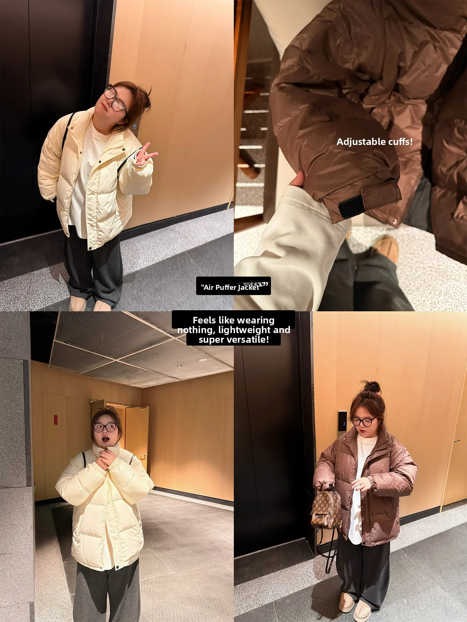 

Lightweight Warm White Du down Puffer Jaet for Women Loose Fit Large Size Comfortable Winter Outerwear by Lao Zhang And L...