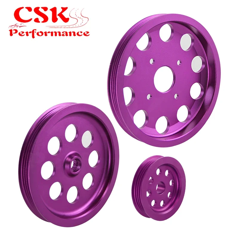 LIGHT-WEIGHT CRANK PULLEY Fits For Nissan skyline GTS GTR RB20 RB25 RB26 PULLEY PURPLE