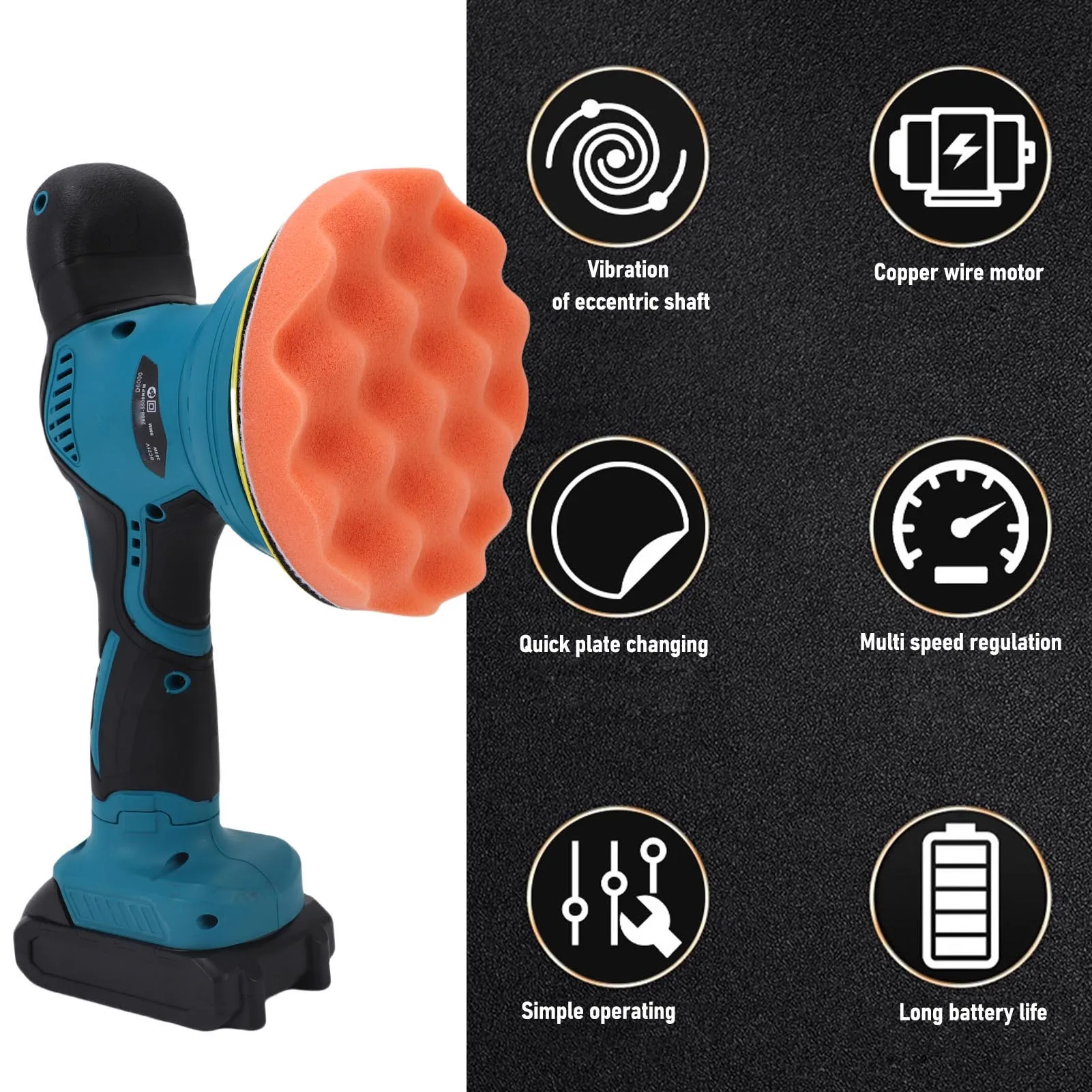 

Cordless Car Buffer Polisher 8 Variable Speed 2600mAh Rechargeable Battery Powered 6 Inch Waxing Polishing Machine Car Polisher