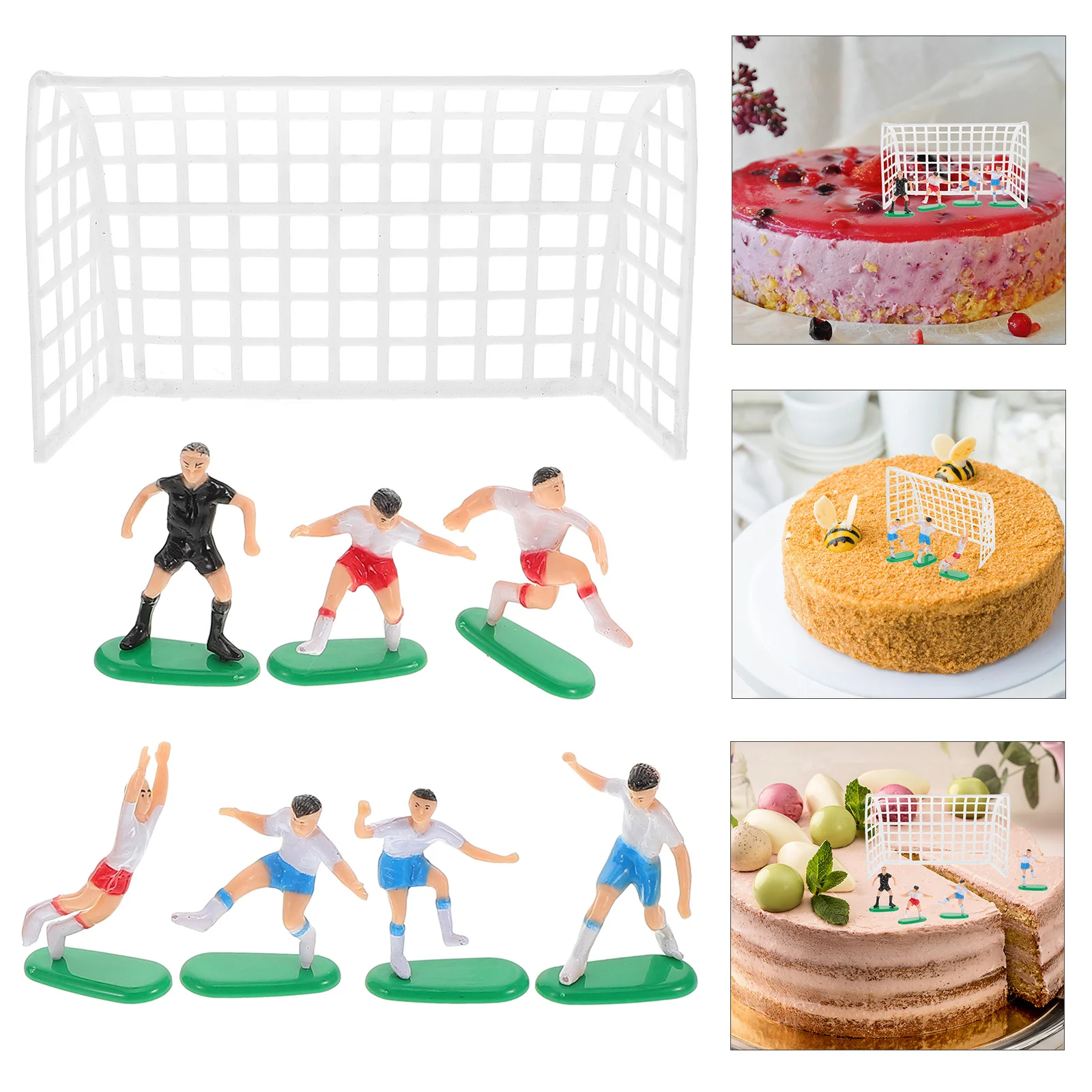 

Tasteless Cake Topper Soccer Hat Goal Post Football Decor Creative Mold Set for Boys