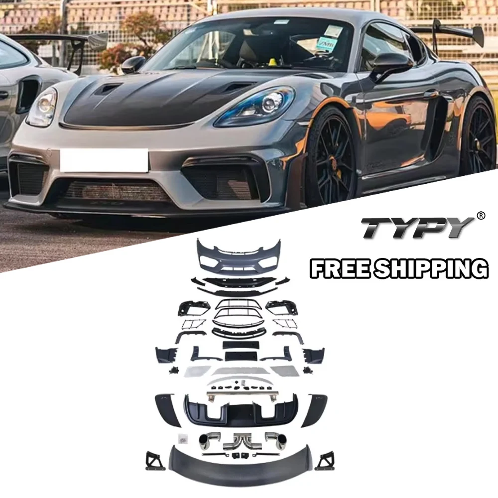 TYPY Car Bodykits For Porsche 718 Cayman Boxster Upgrade Modified to Porsche 718 GT4 Styling Bodykit Accessories