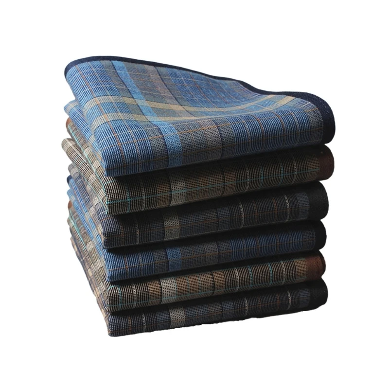 

Y1UB Polyester Handkerchiefs Male Washable Lattice Pattern Hankie Random Color Handkerchiefs for Adult Commercial Affairs
