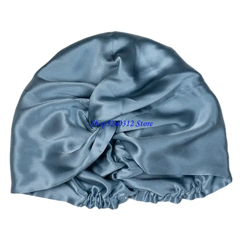 634C Satén para mujer para capó Gorro dormir Gorro noche anudado para cubrir cabeza Ha