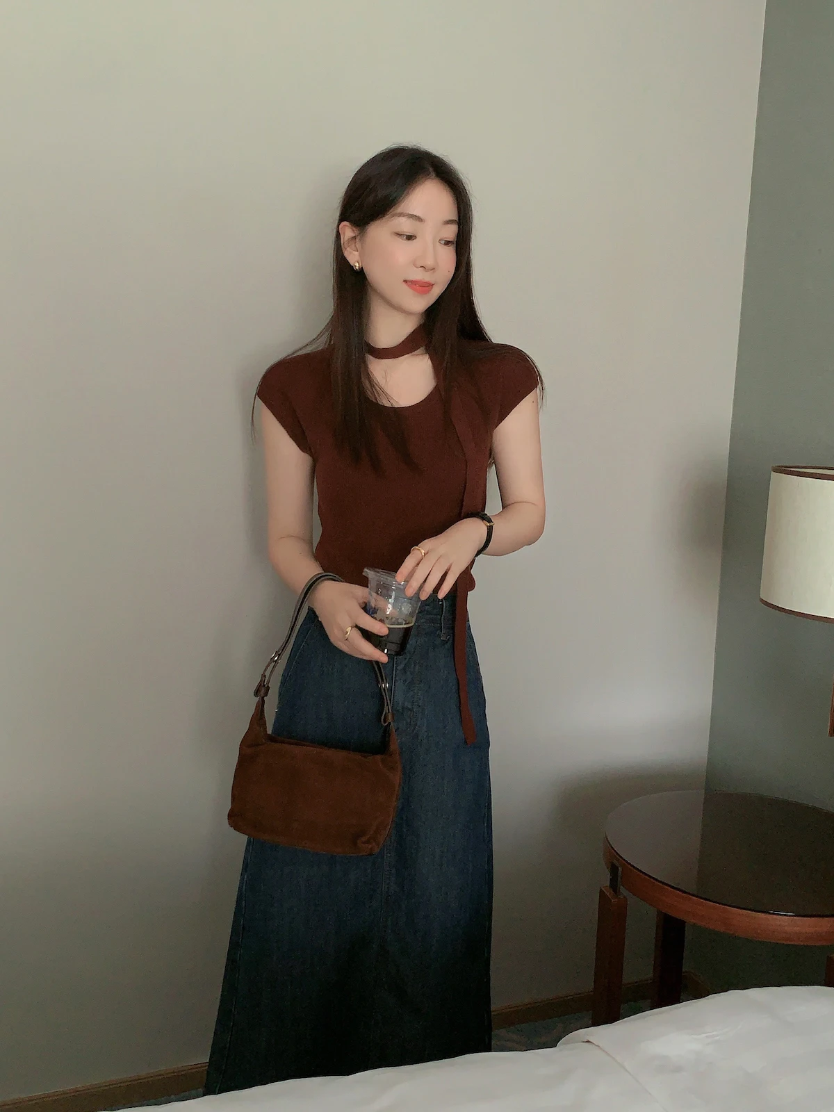 

Тонкий шерстяной свитер Slim Fit с круглым вырезом, корейский стиль, стандартная длина рукава, производство Китай