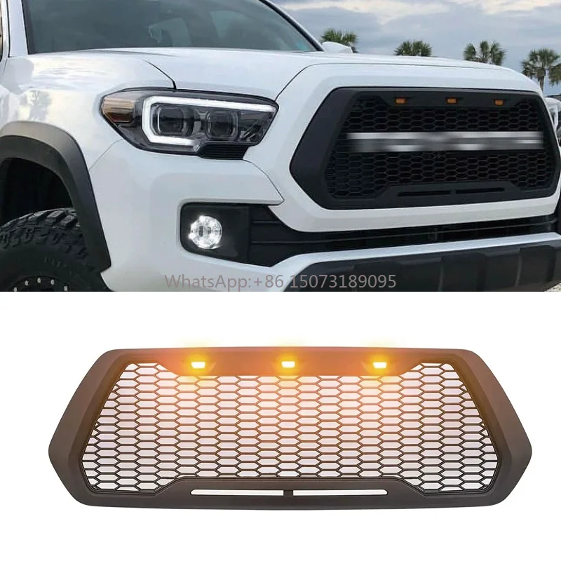 

Автомобильный комплект кузова, передняя решетка для Tacoma 2016-2022, сетчатая решетка переднего бампера, автомобильные аксессуары, черная решетка