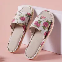 Fashion Floral Slippers Women Casual Comfortable Indoor Home Flat Shoes Anti Slip Sandals Spring Autumn September Essential - Image 3