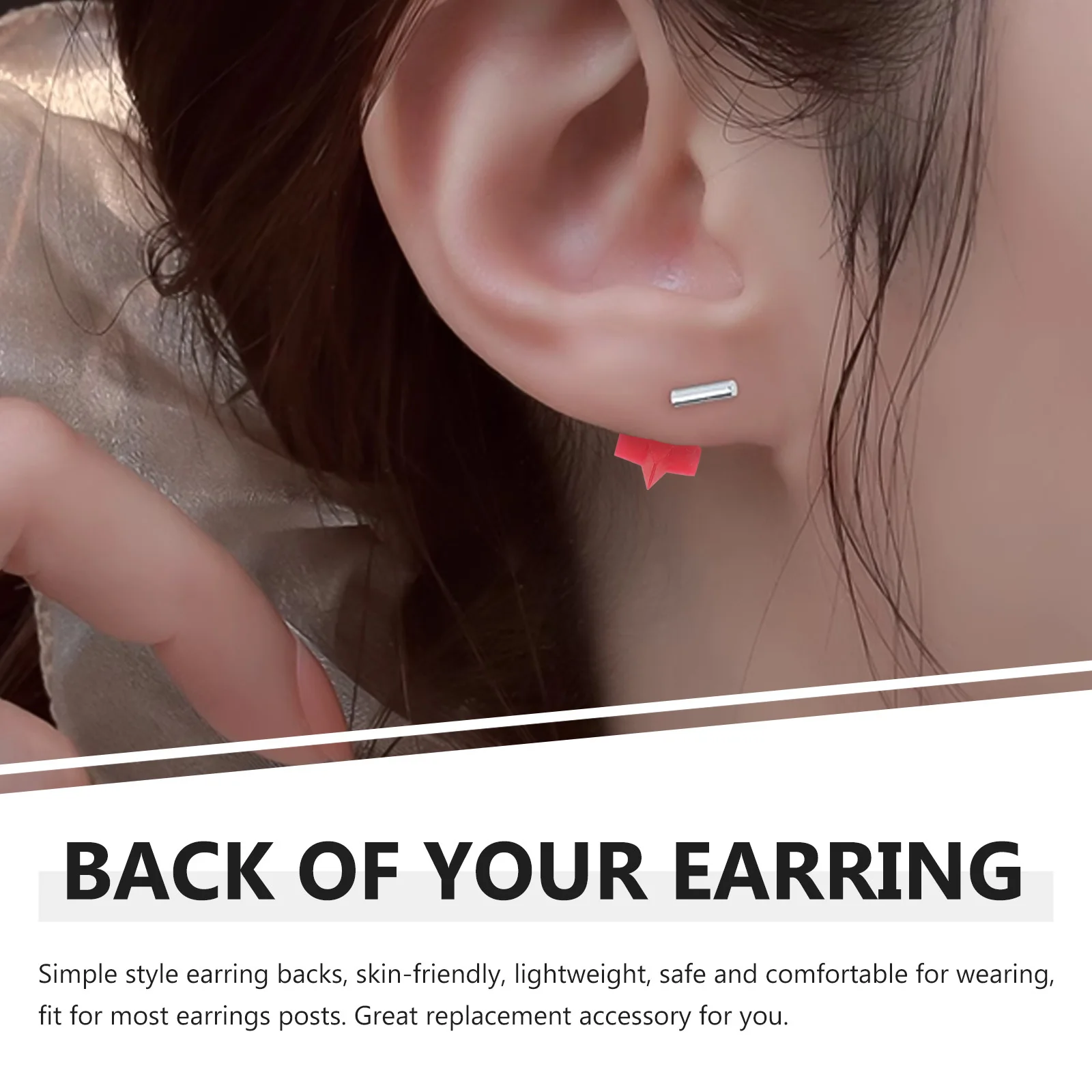 100 قطعة حلق على شكل قلب الحب ظهورهم سيليكون قفل آمن لاستبدال الأقراط الثقيلة المتدلية لتقوم بها بنفسك مجوهرات اكسسوارات #6