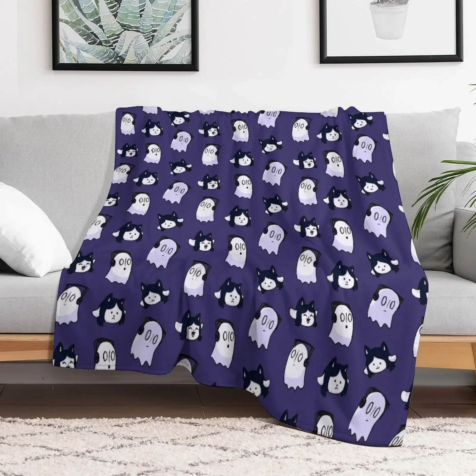 Blookies 'n' Temmies Pattern Throw Blanket Summer Beddings Furrys Blankets