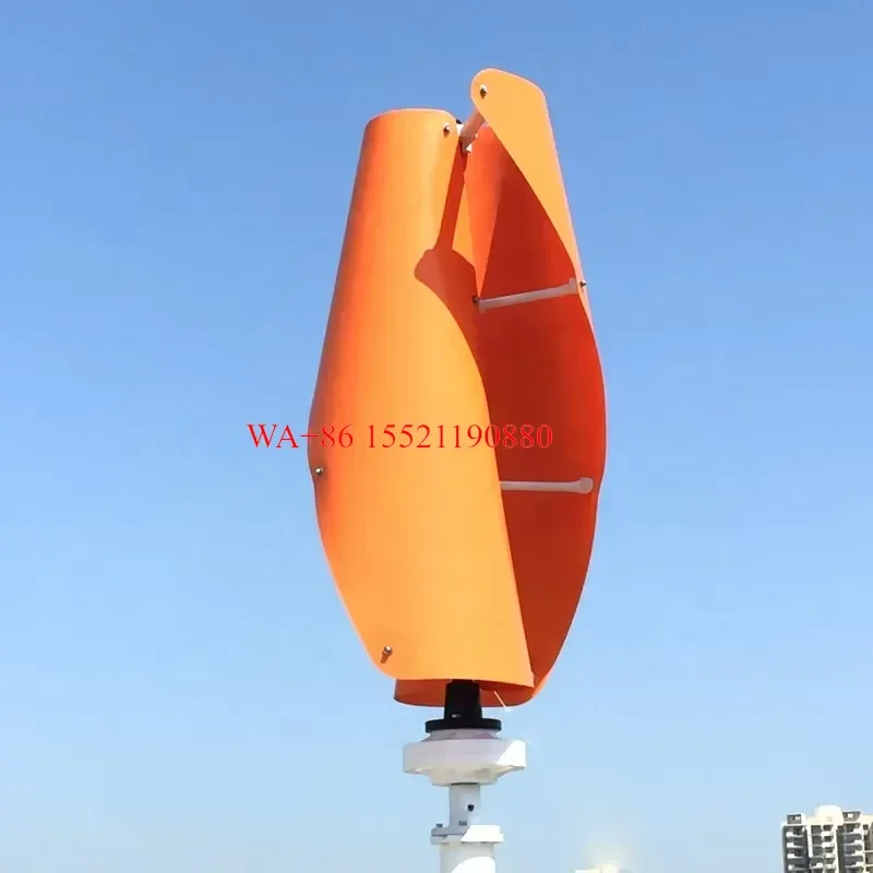 WMWMNU 1-10kw Vertical Axis Helix Wind Turbine Hybrid Solar Wind Mill Rooftop Generator System Kit for Home Farm 12v 24v 48v