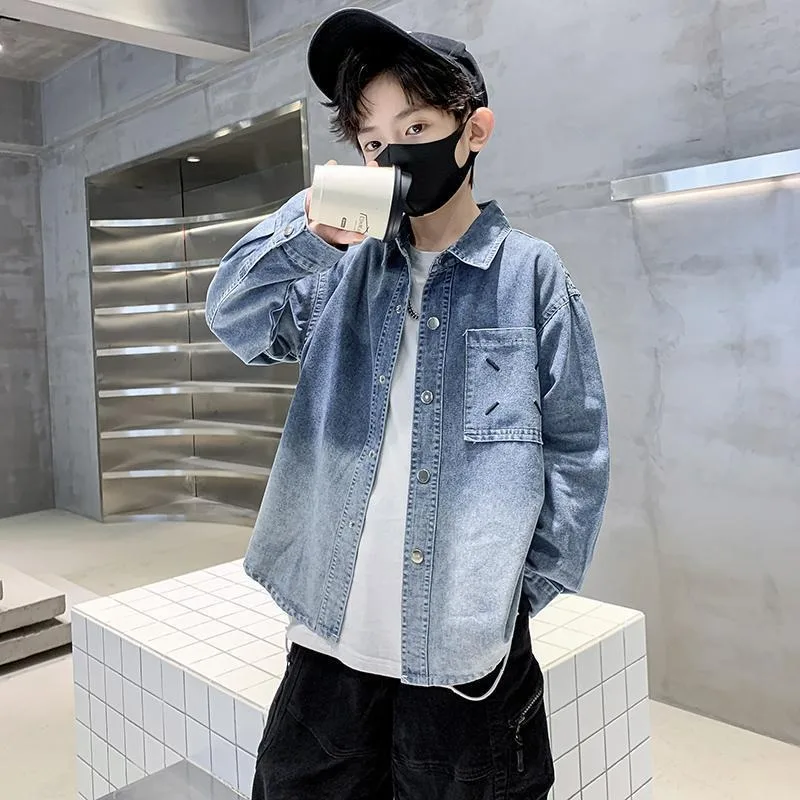 

Boys' Denim Jacket 2025 New Trendy Streetwear Fashion Spring Autumn Kids Coat