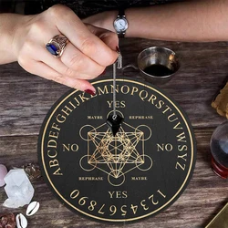Wooden Divination Pendulum Board Metatron Magic Meditation Decision Plate Metaphysical Message Boards Witch's Altar Supplies