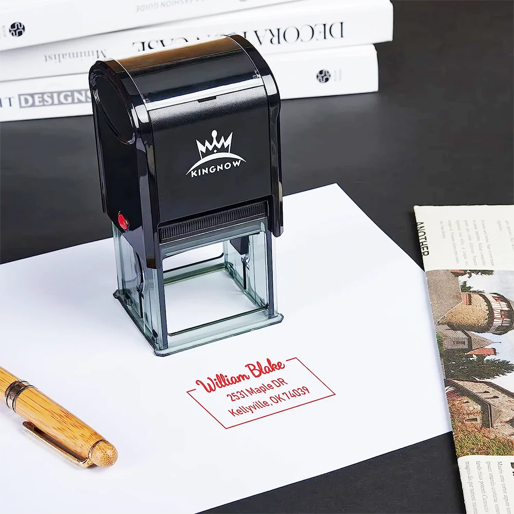 

Personalized Self Inking Stamp Rubber Logo Clear Seal Stamp Custom Logo For Invitation Party Decoration Stamps or Scrapbooking