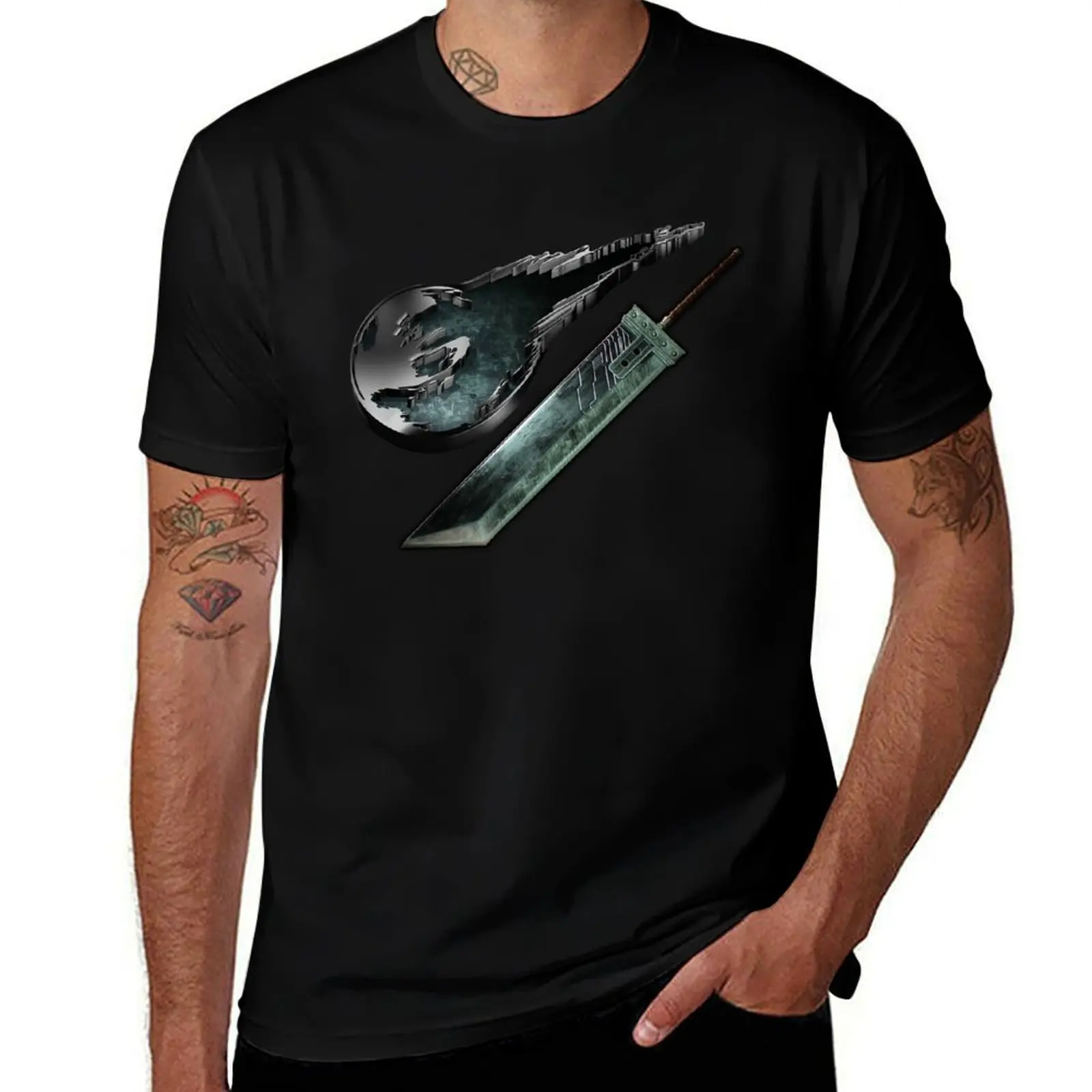 FF7 Remake Logos T-Shirt Daily Casual Short Sleeve Tee Shirt