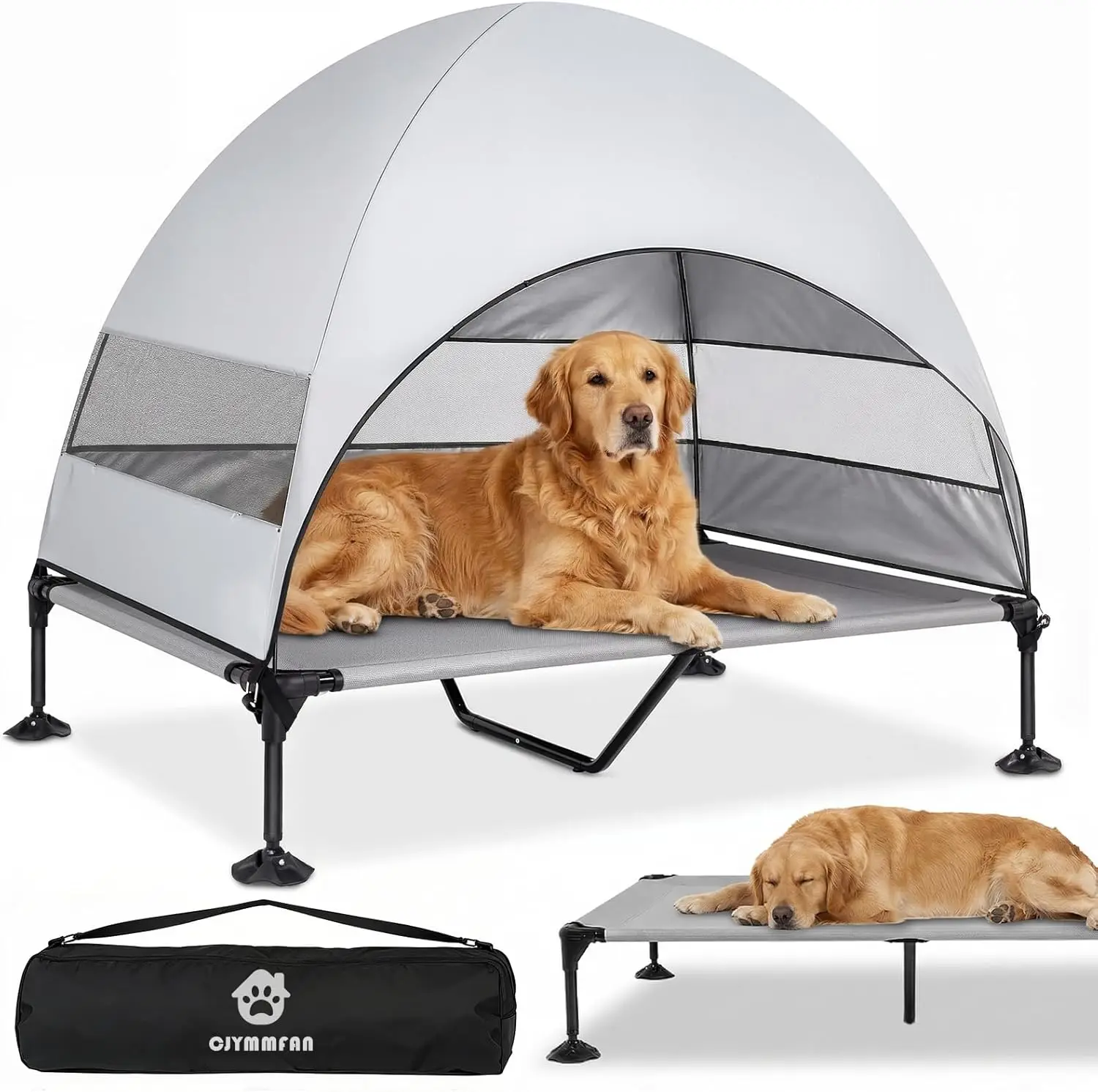 

Outdoor Dog Tent with UV-Proof Canopy, Adjustable Feet, Portable Pet Cot for Camping and Beach