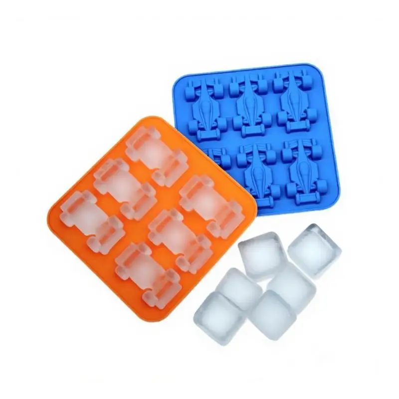 6-Cavity Formula Racing Car Ice Mold Ice Mold, Silicone Racing Car Jelly Mold 3d Race Car Tumbler Ice Cube Tray Baking Tool