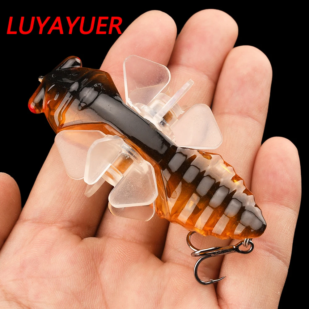 Bionic Cicada Hard Fish Lure Spinning Spinning Fishing Bait 7.5cm/14g Propeller Treble Hook For Freshwater Saltwater Lures