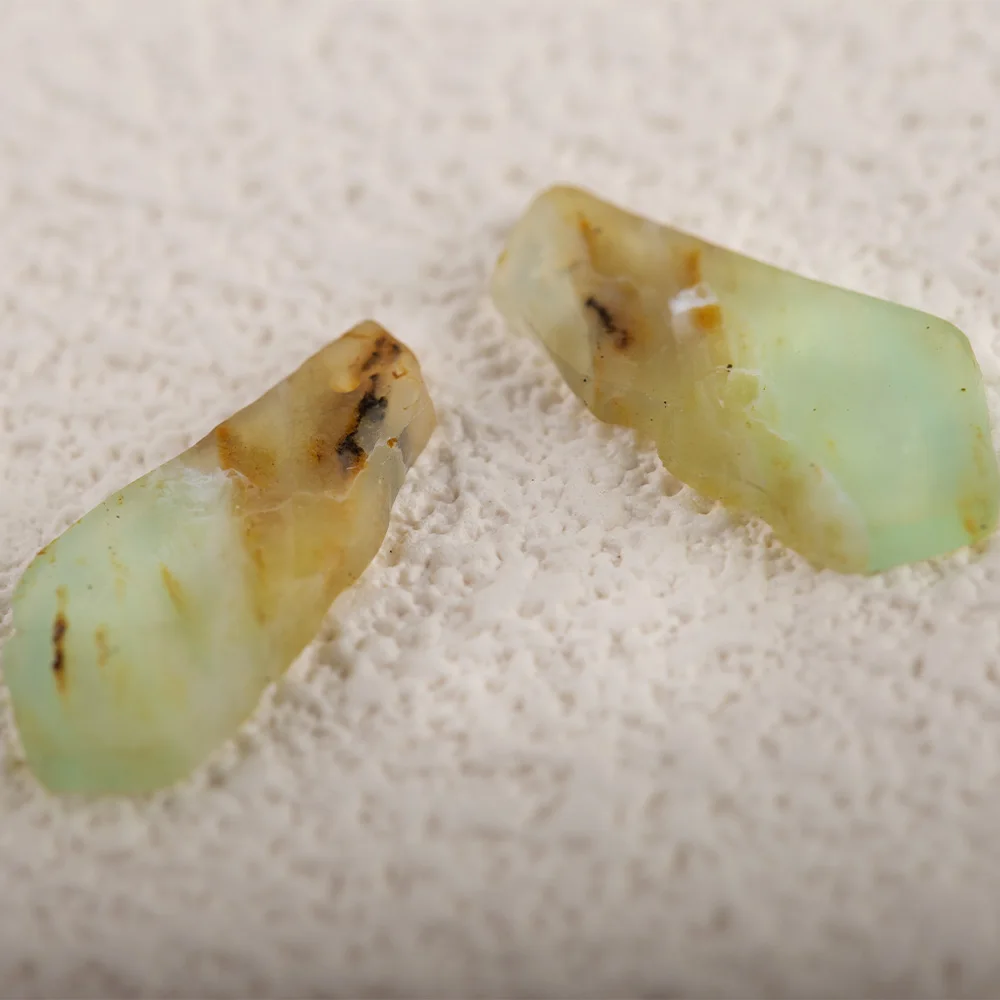 Natural Stone Blue Opal Nugget Earring Beads,Fashion Jewelry DIY Gemstone Earrings Accessories For Women 21x9x1mm 2g