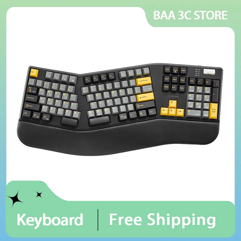

Sanwa Alice Mechanical Keyboard Tri-mode Wireless Gasket RGB Hot-Swap Knob Custom 104key Ergonomic Gaming Office Split Keyboard