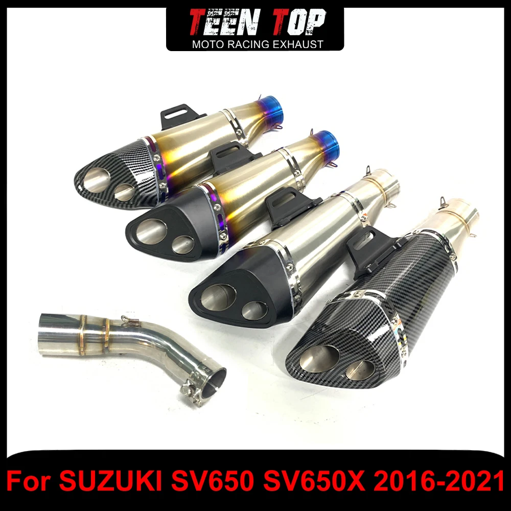 

Универсальный глушитель из нержавеющей стали 51 мм для SUZUKI SV650 SV650X 2016-2020 2021, надеваемая соединительная труба выхлопа