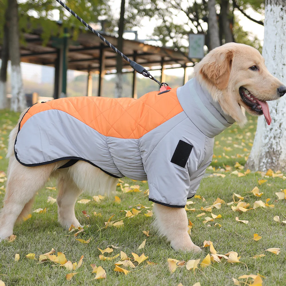 Golden Labrador Retriever Waterproof Dog Jumpsuit Overalls For Medium Large Dogs Big Dog Winter Warm Cotton Blend Coat