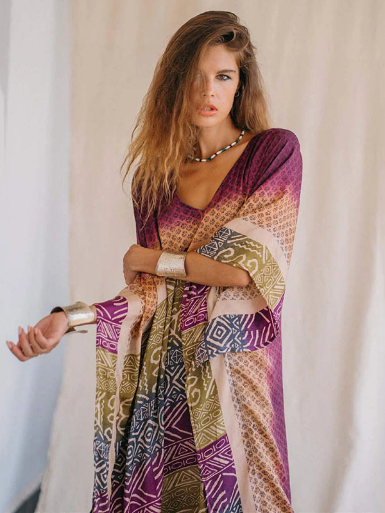 Kaftan Dresses for Women Plus Size Bathing Suit Cover up Vneck Batwing Dress Loose fit Moroccan Caftan mumu Dresses